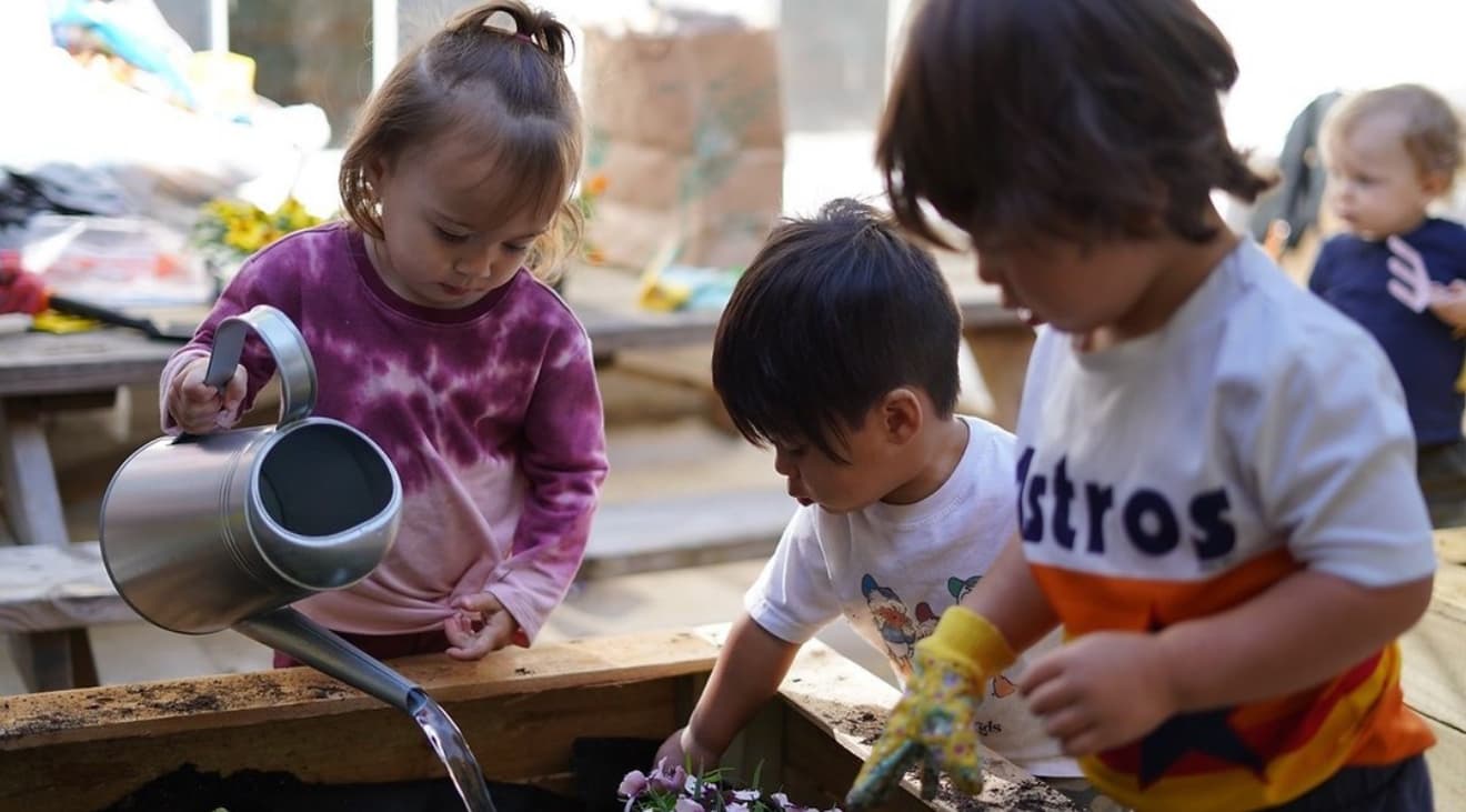 Children in outdoor classroom